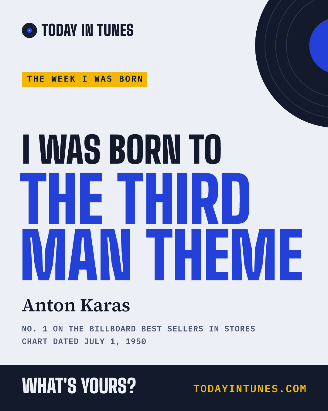 I was born to The Third Man Theme, by Anton Karas