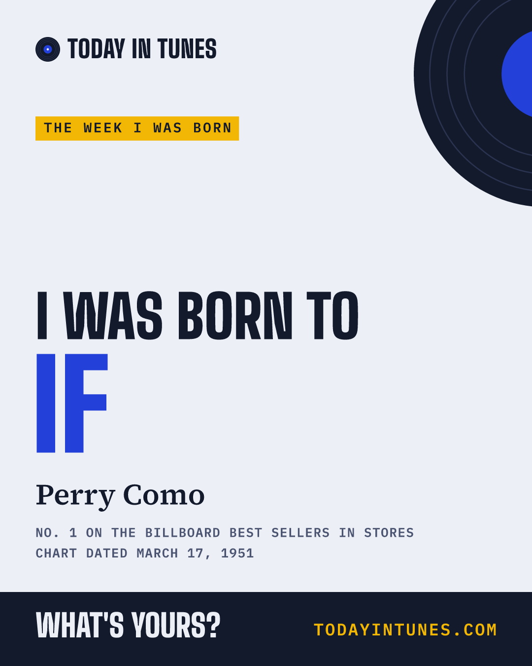 I was born to If, by Perry Como