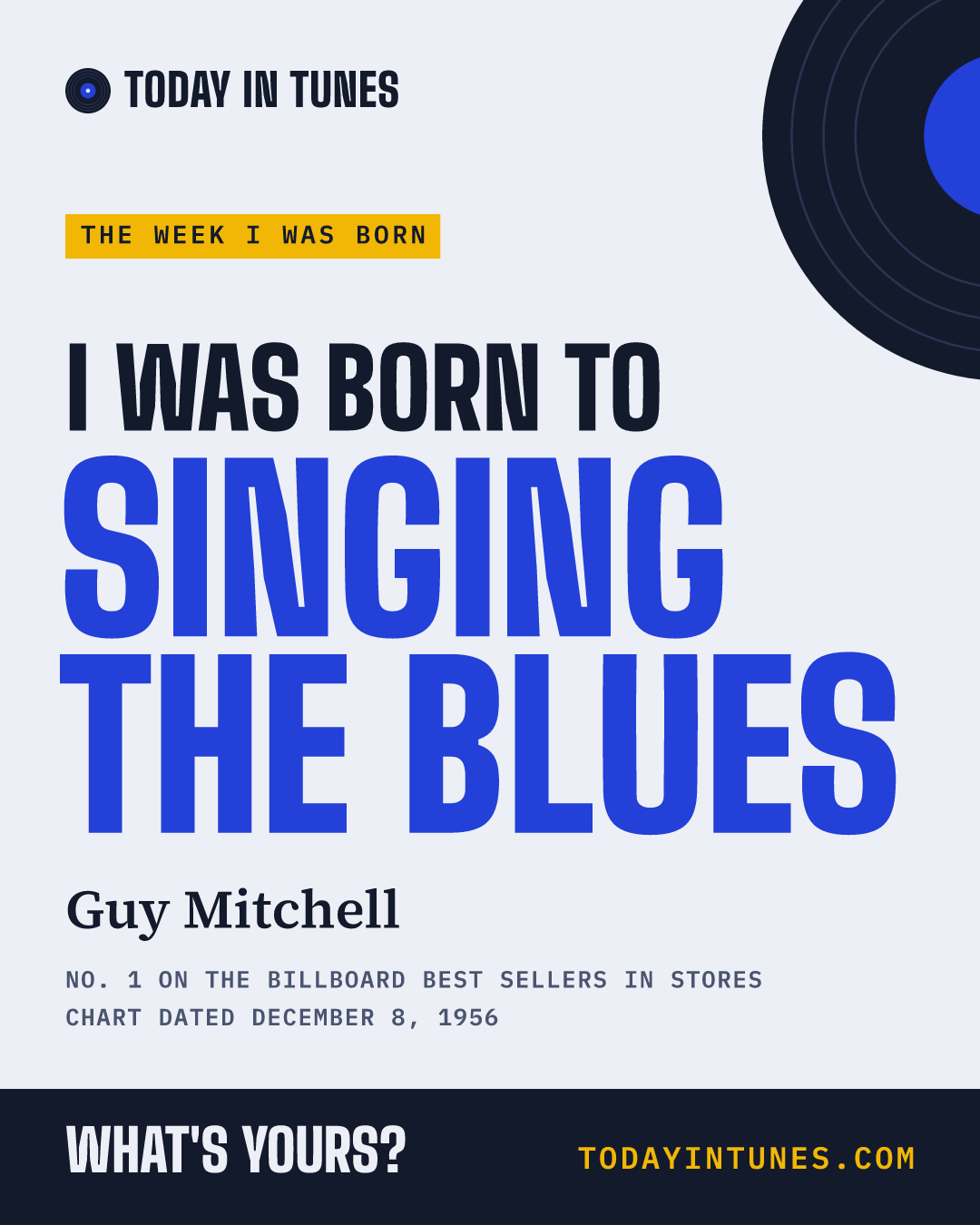 I was born to Singing the Blues, by Guy Mitchell