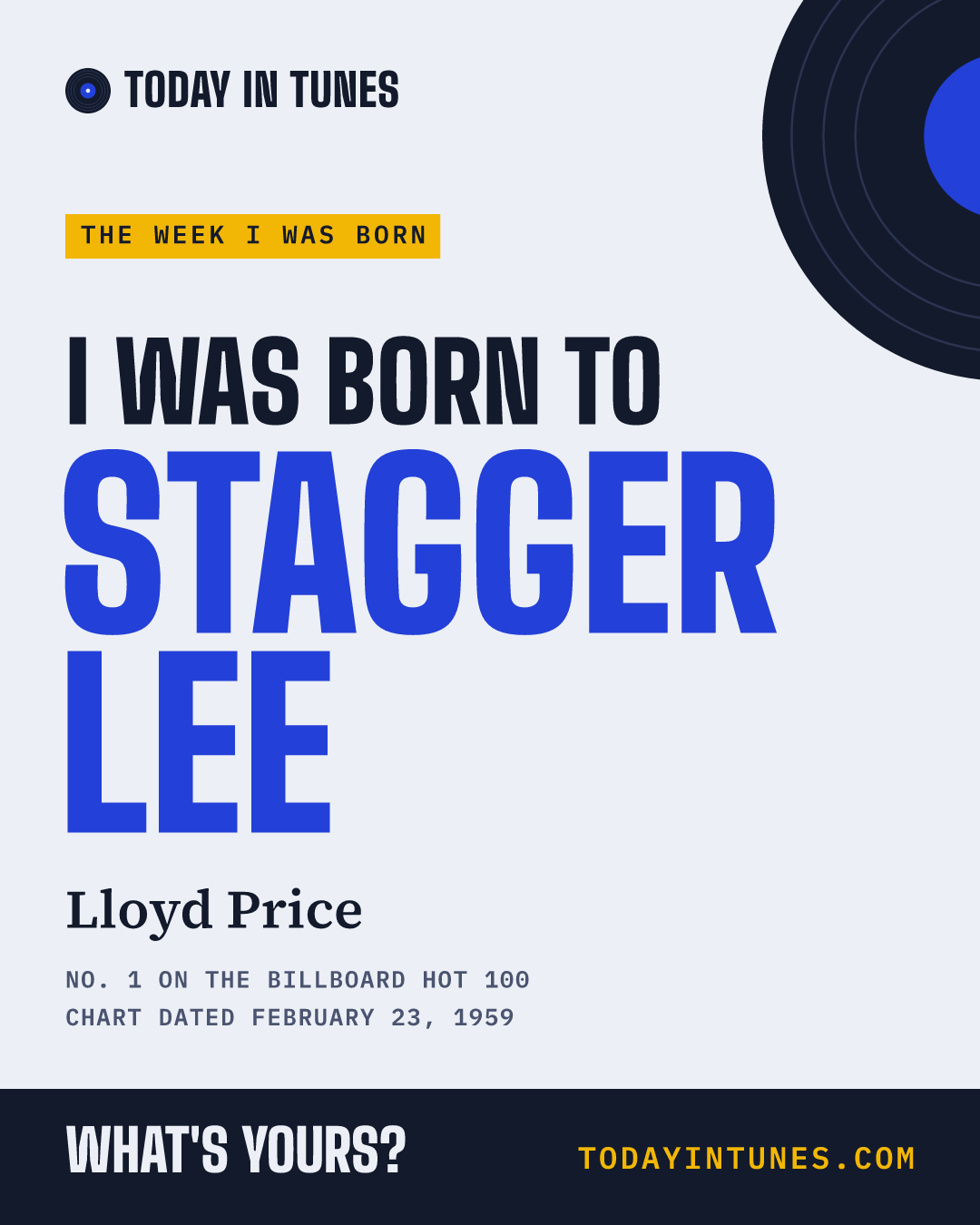 I was born to Stagger Lee, by Lloyd Price