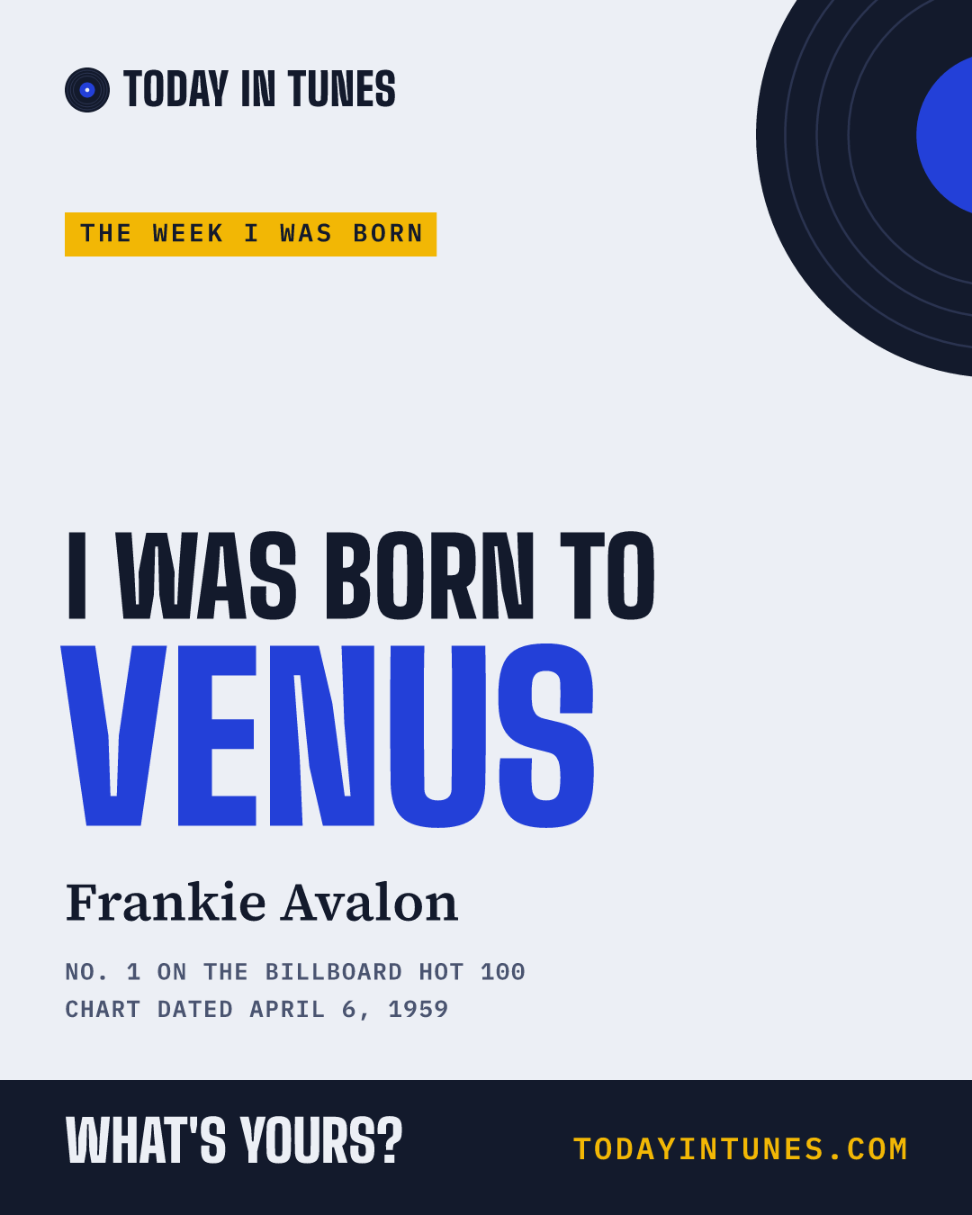 I was born to Venus, by Frankie Avalon