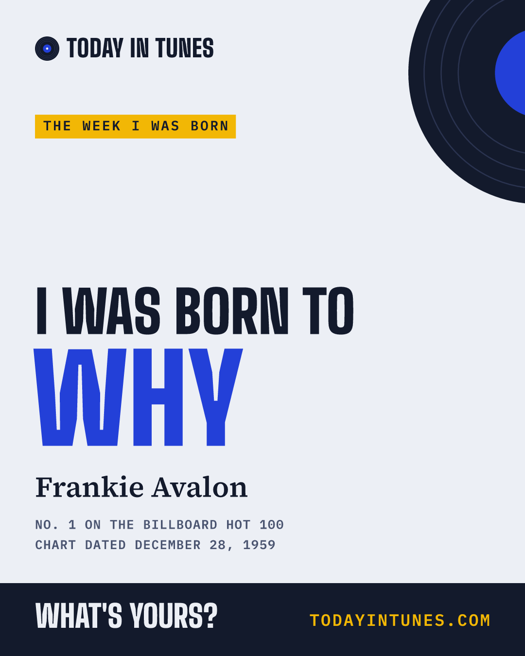 I was born to Why, by Frankie Avalon