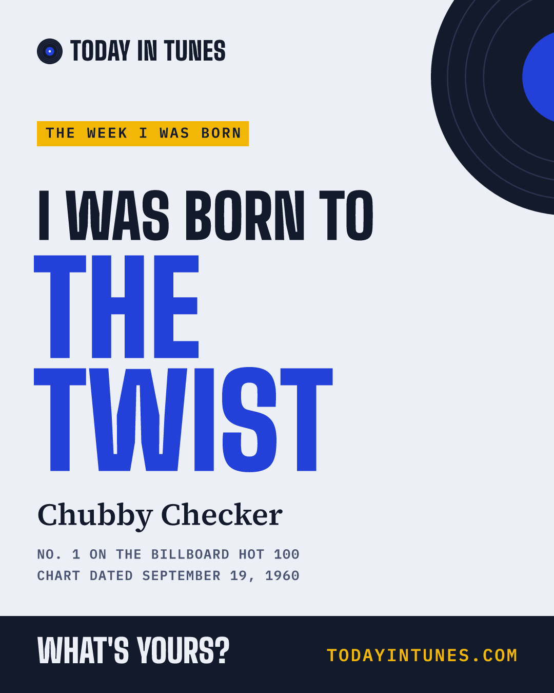 I was born to The Twist, by Chubby Checker