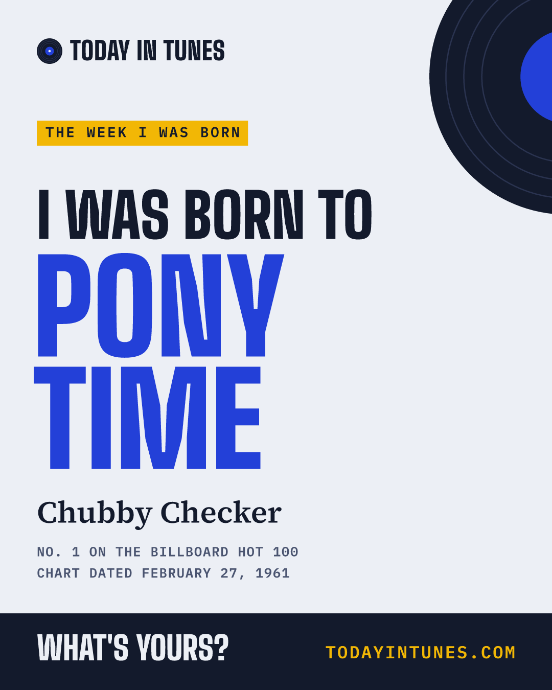I was born to Pony Time, by Chubby Checker