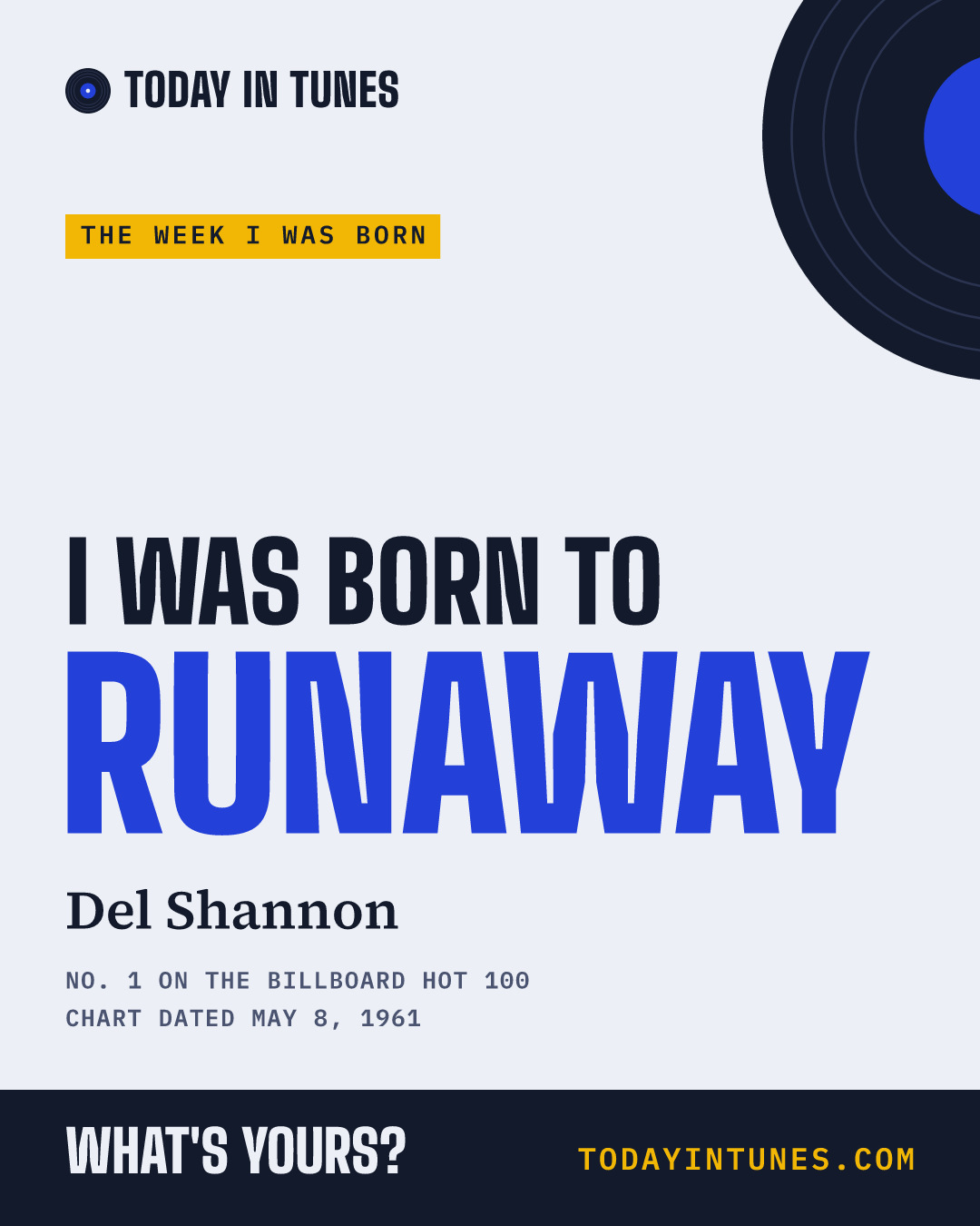 I was born to Runaway, by Del Shannon