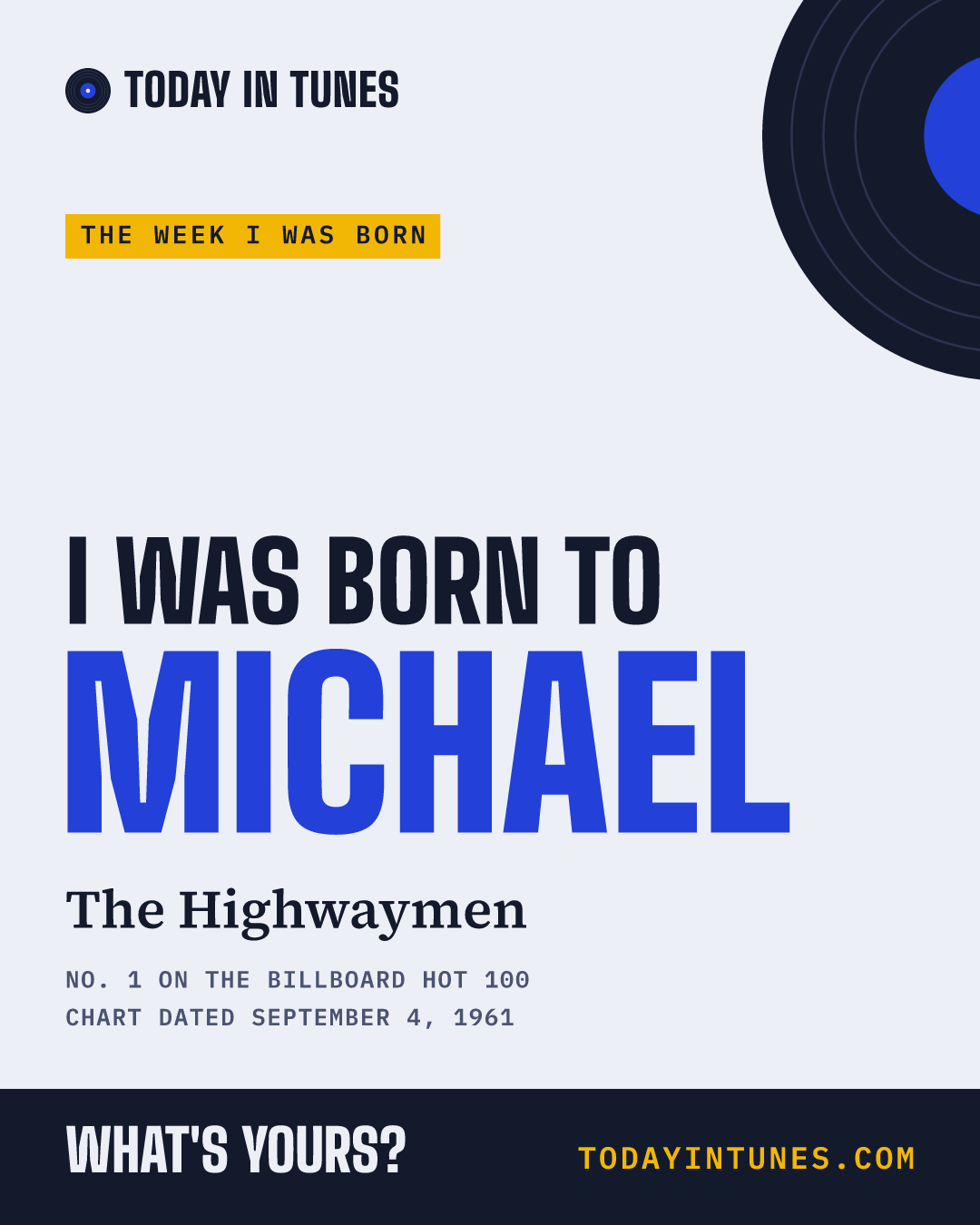 I was born to Michael, by The Highwaymen