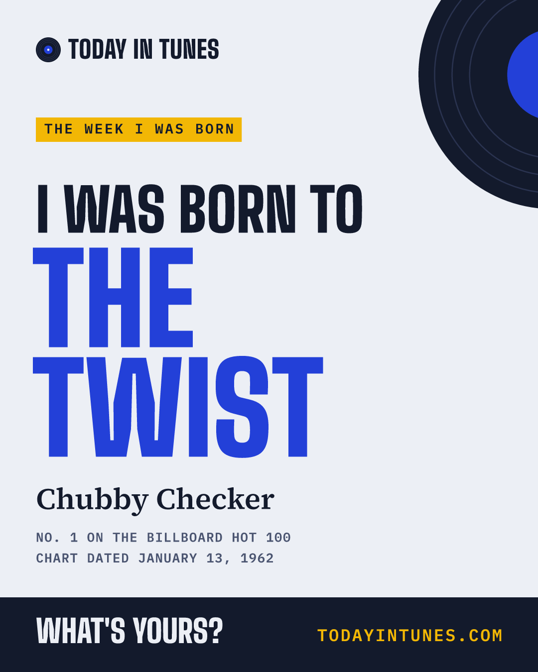 I was born to The Twist, by Chubby Checker