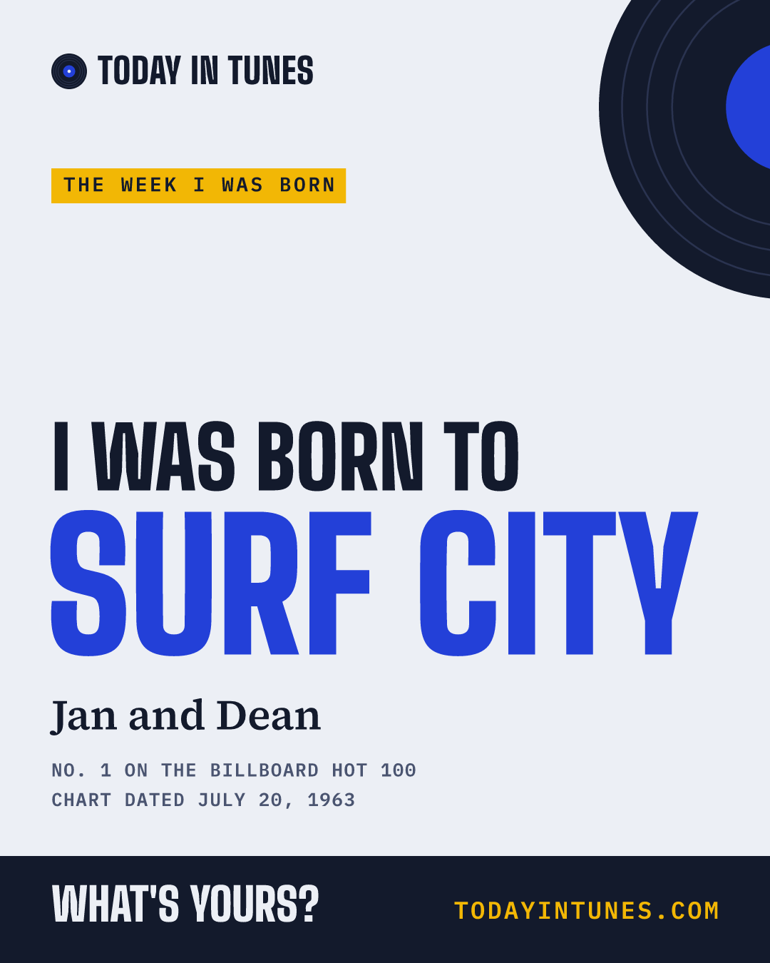 I was born to Surf City, by Jan and Dean