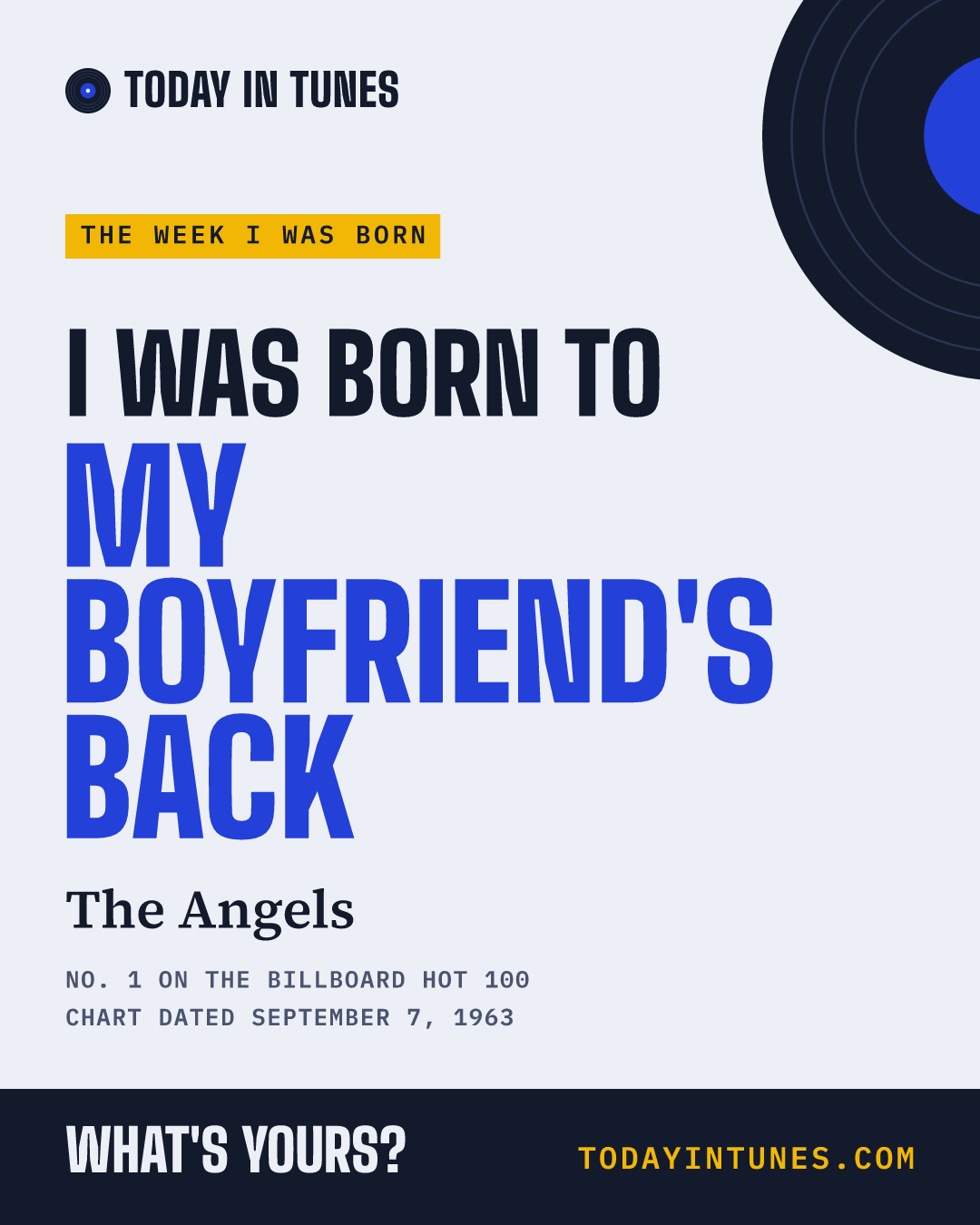I was born to My Boyfriend's Back, by The Angels