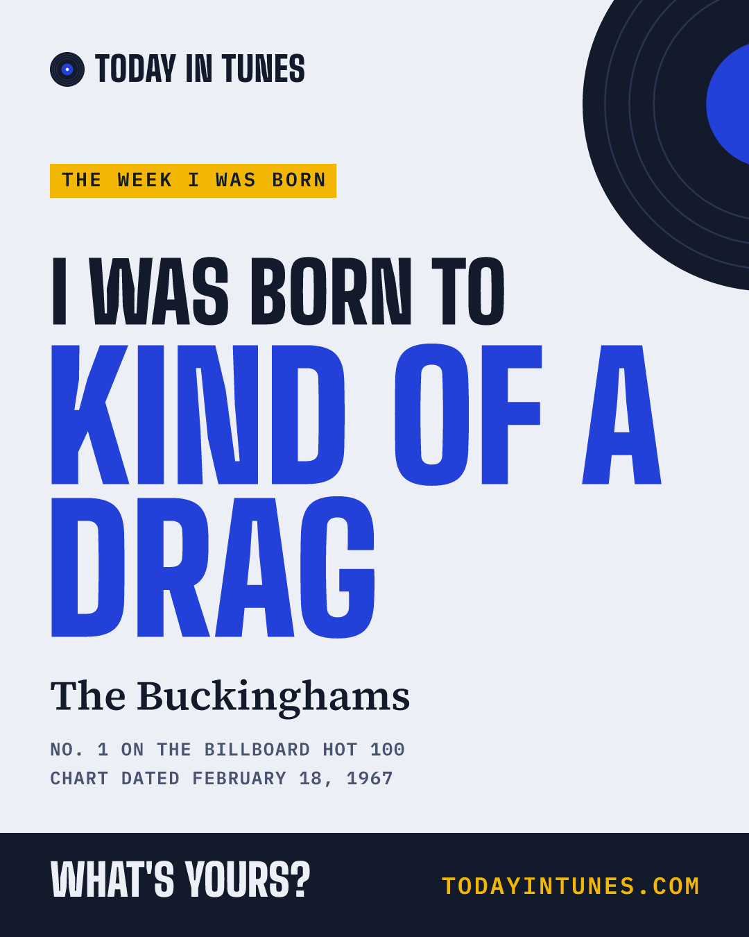 I was born to Kind of a Drag, by The Buckinghams