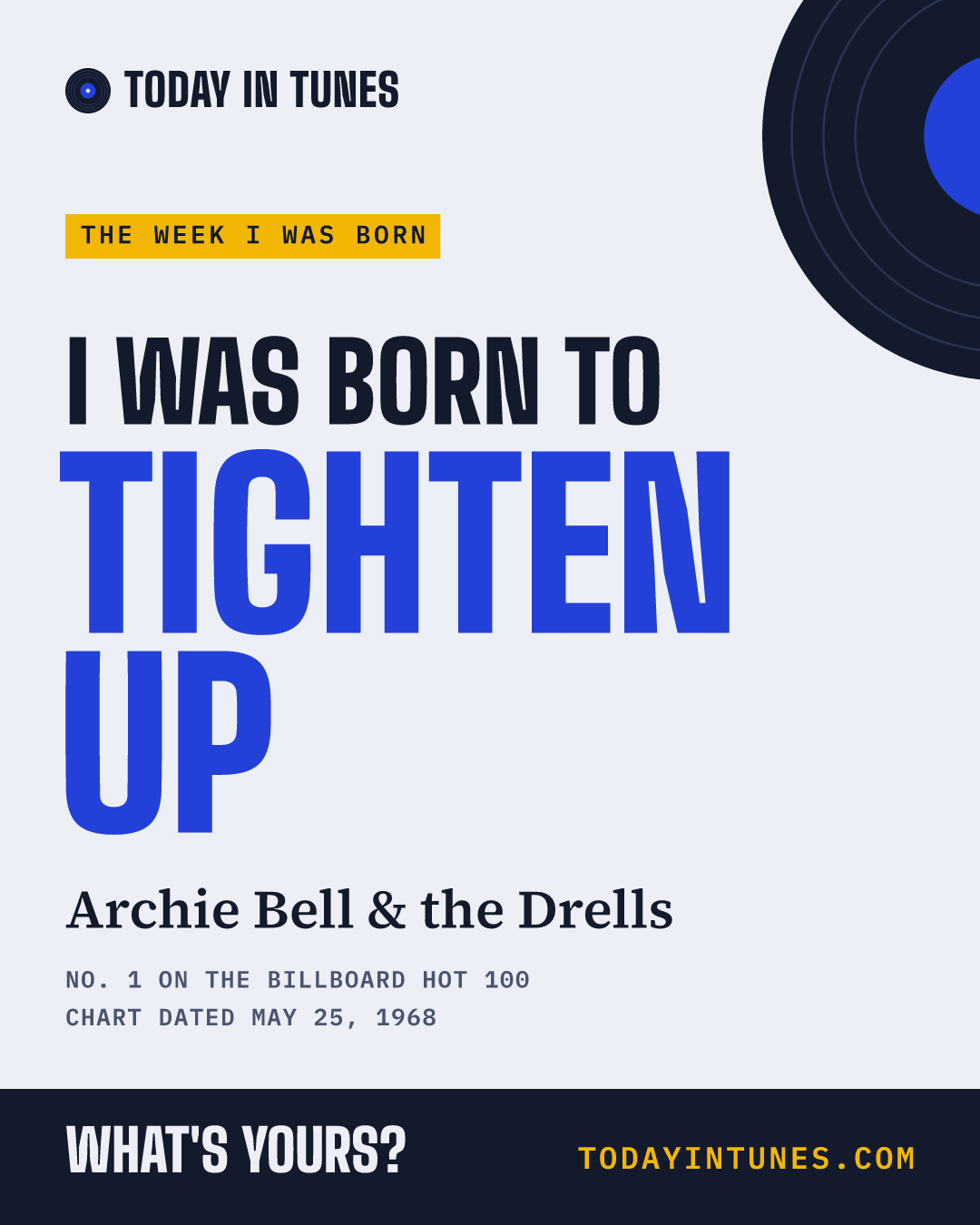 I was born to Tighten Up, by Archie Bell & the Drells