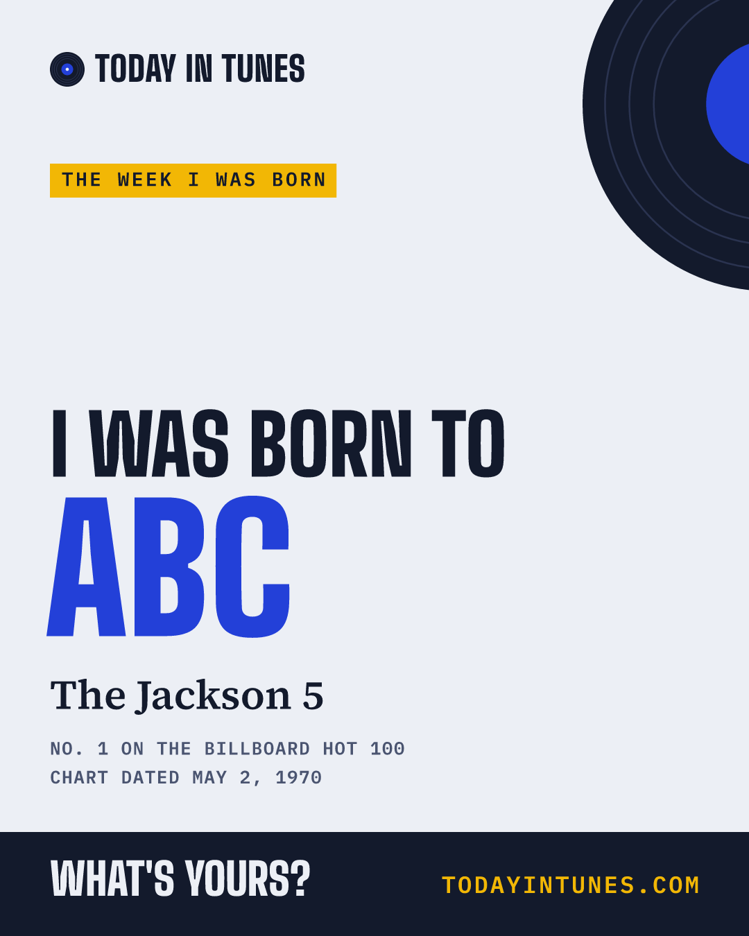 I was born to ABC, by The Jackson 5