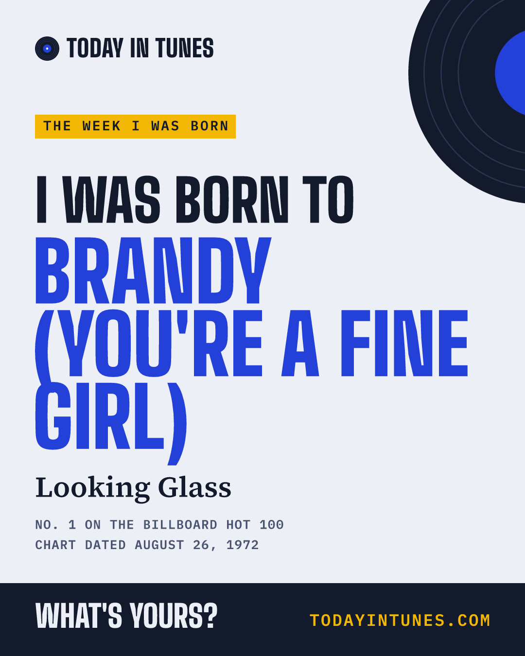 I was born to Brandy (You're a Fine Girl), by Looking Glass