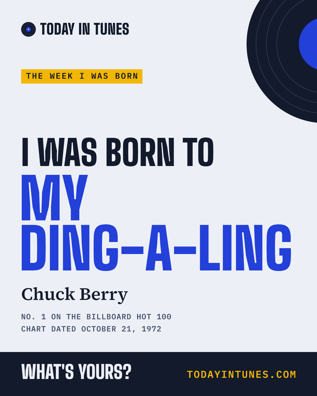 I was born to My Ding-a-Ling, by Chuck Berry