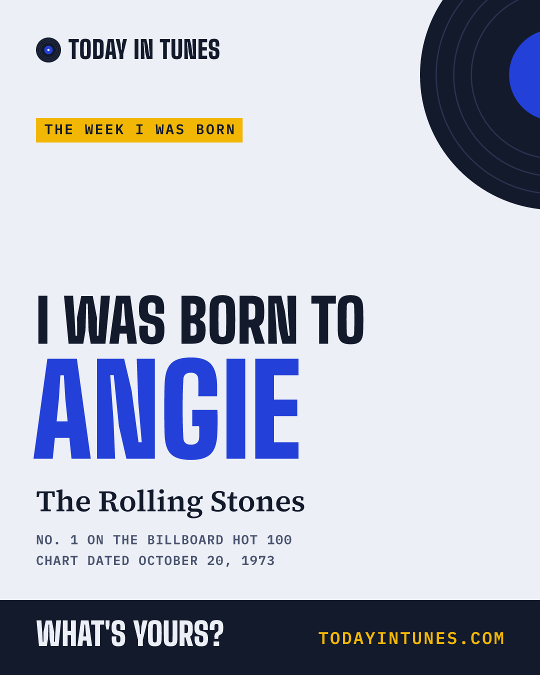 I was born to Angie, by The Rolling Stones