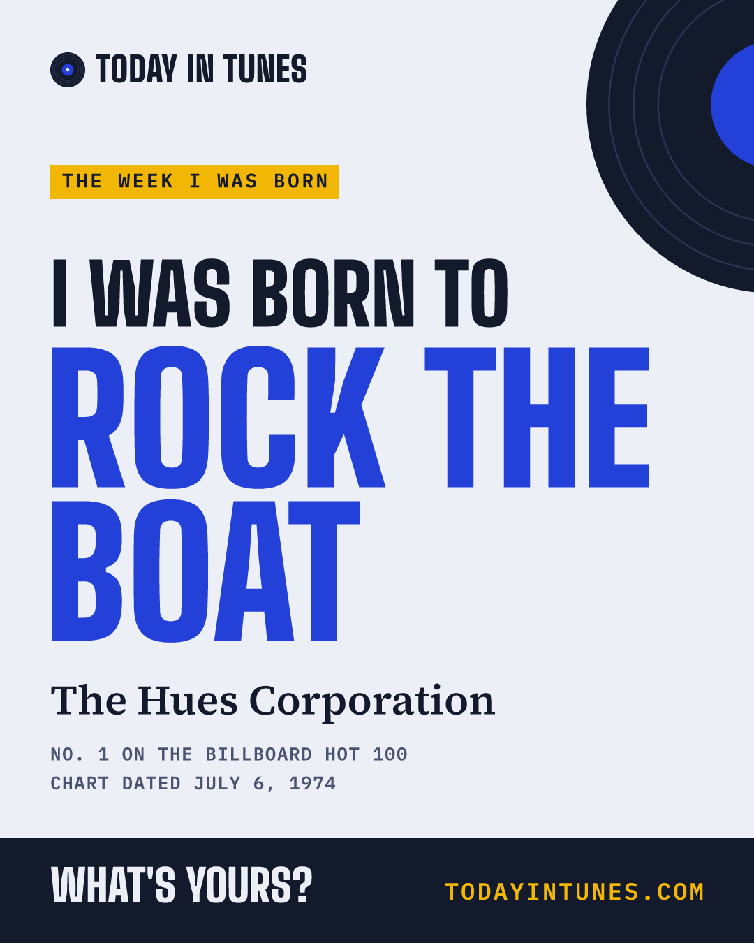 I was born to Rock the Boat, by The Hues Corporation