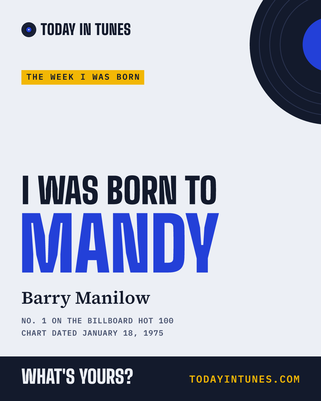 I was born to Mandy, by Barry Manilow