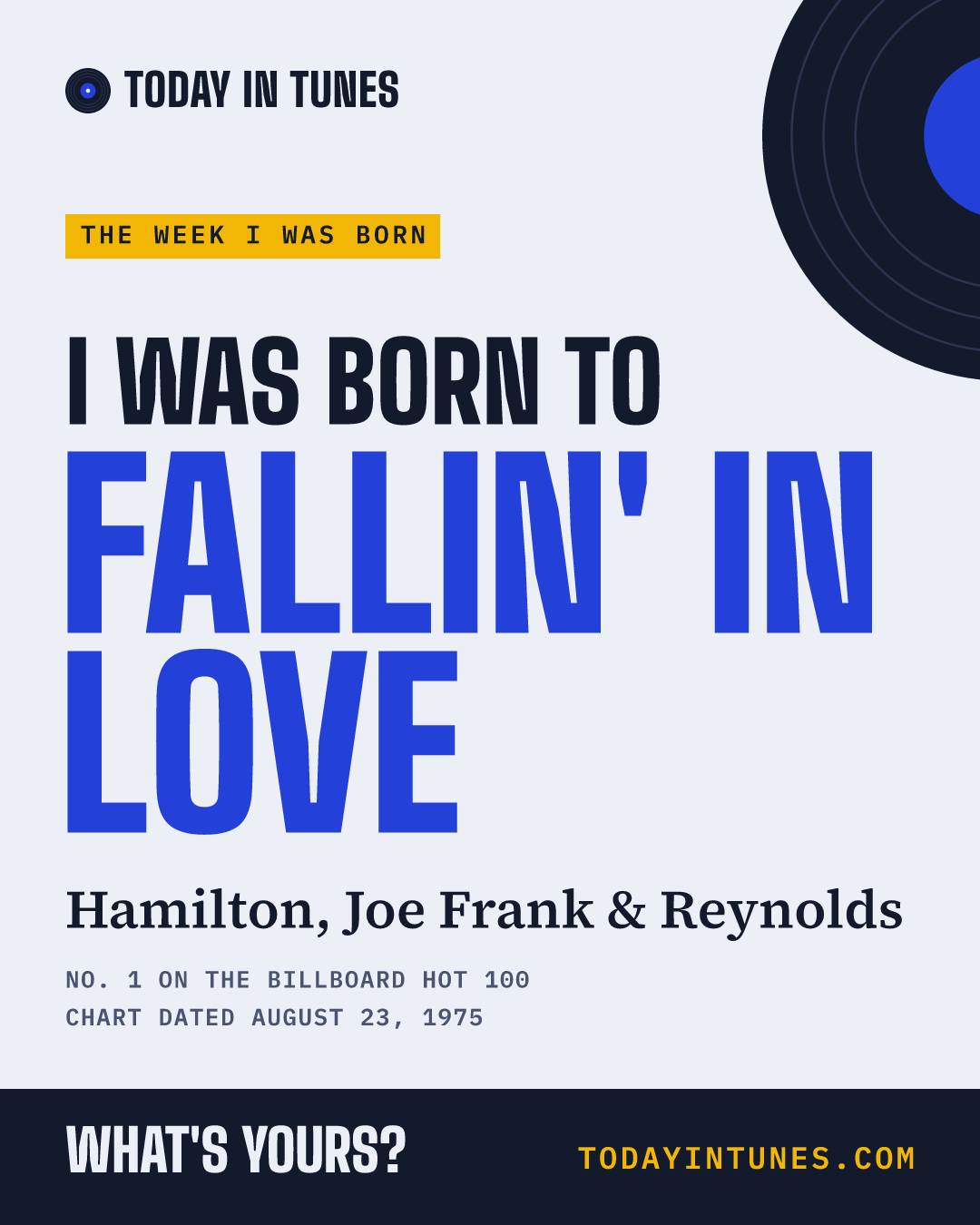 I was born to Fallin' in Love, by Hamilton, Joe Frank & Reynolds