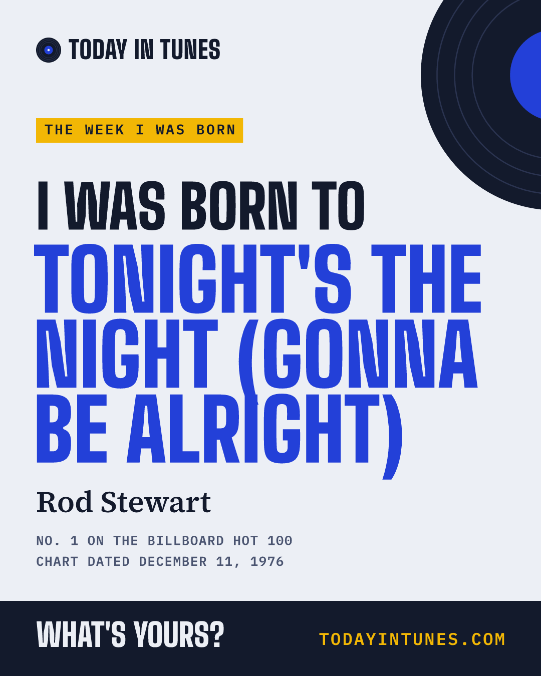 I was born to Tonight's the Night (Gonna Be Alright), by Rod Stewart