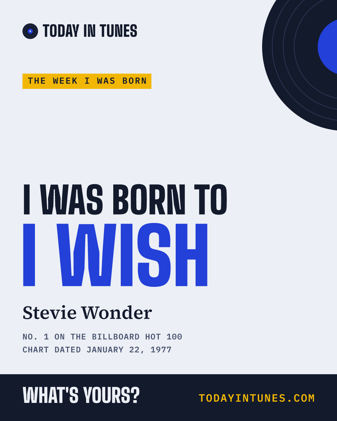 I was born to I Wish, by Stevie Wonder