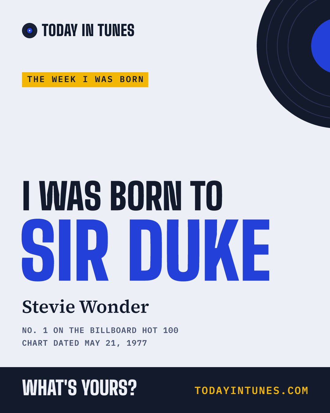 I was born to Sir Duke, by Stevie Wonder