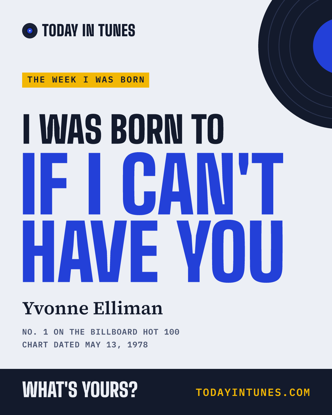 I was born to If I Can't Have You, by Yvonne Elliman