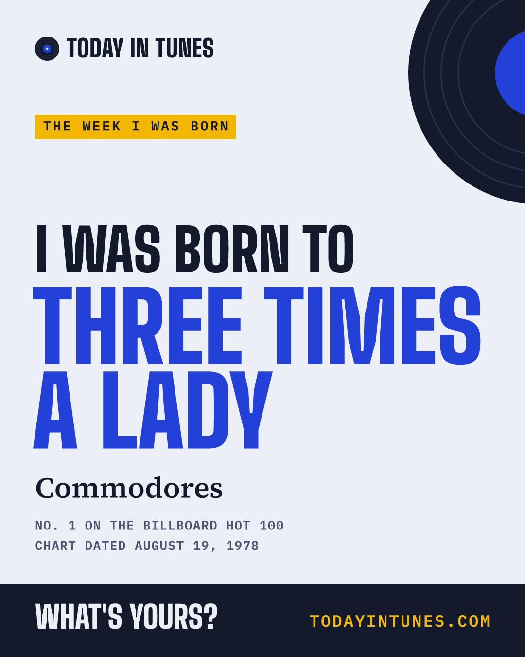 I was born to Three Times a Lady, by Commodores