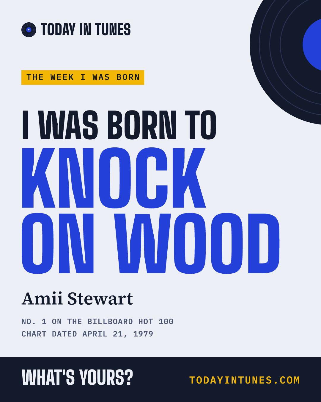 I was born to Knock on Wood, by Amii Stewart