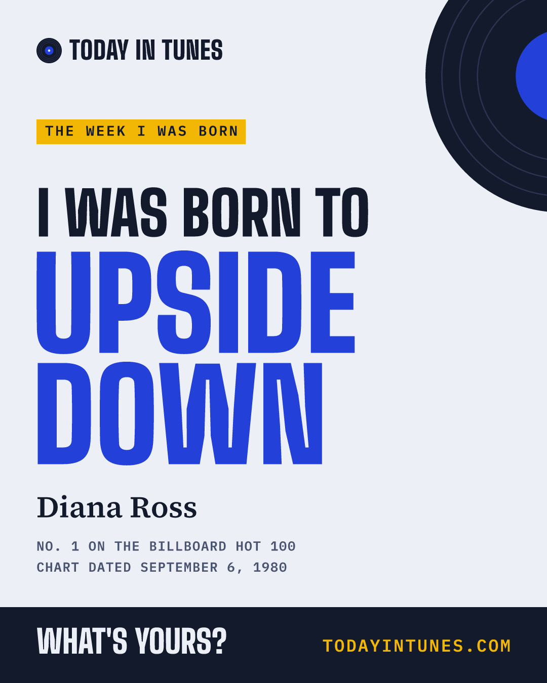 I was born to Upside Down, by Diana Ross