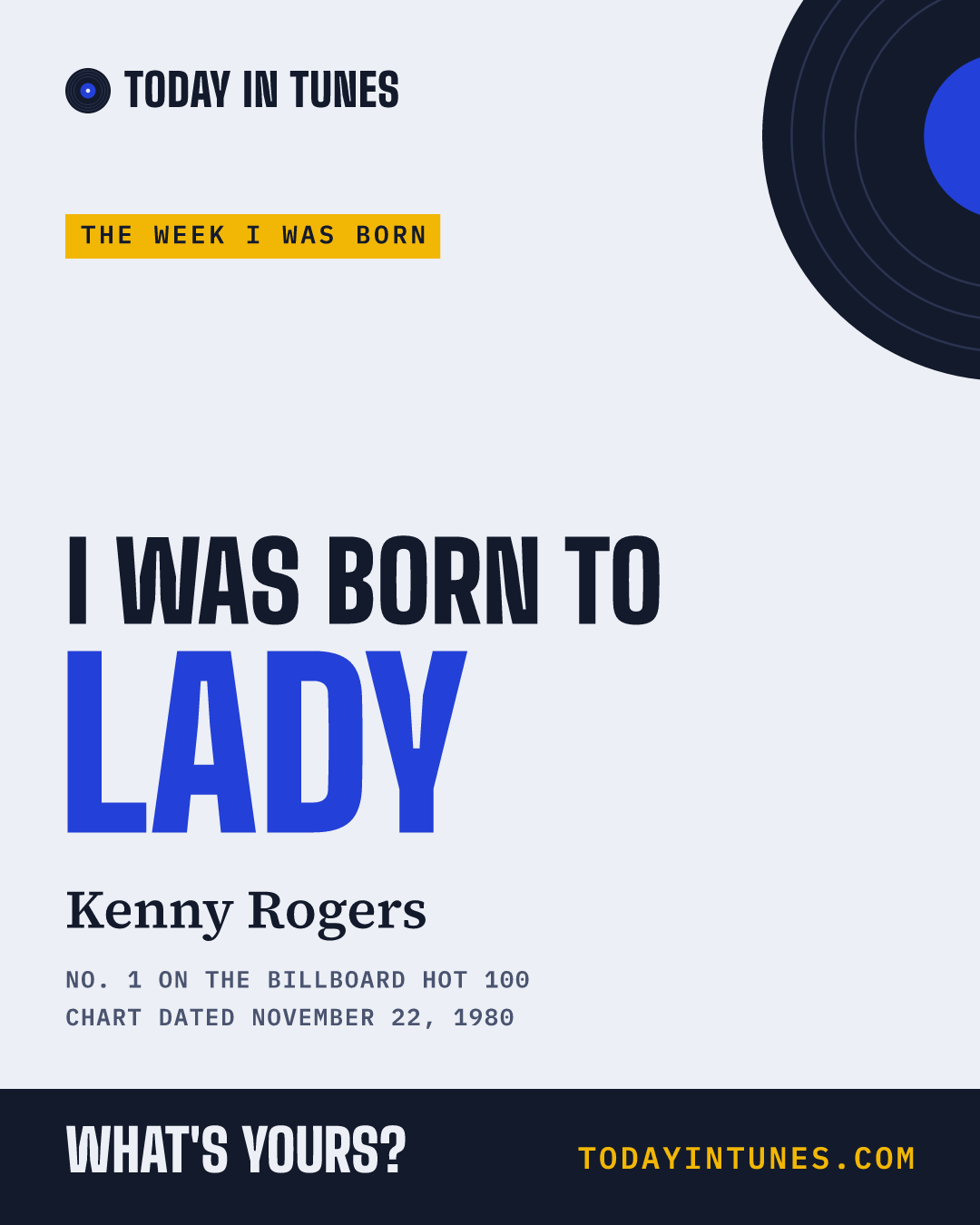 I was born to Lady, by Kenny Rogers