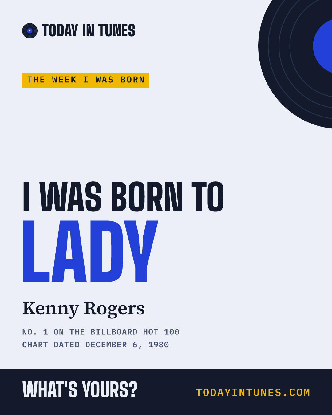 I was born to Lady, by Kenny Rogers