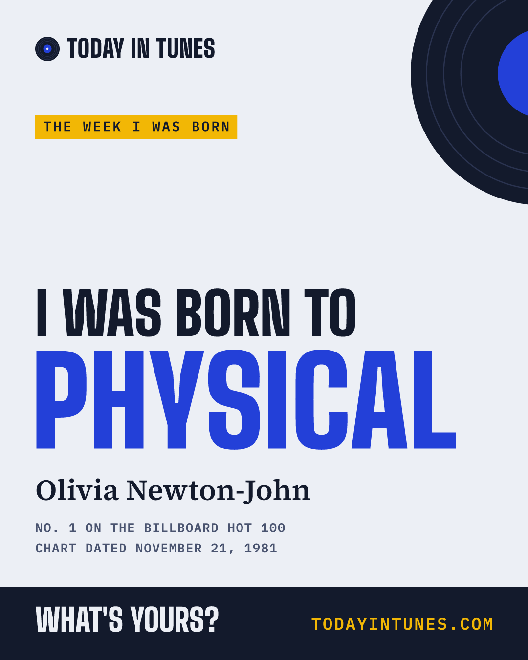I was born to Physical, by Olivia Newton-John