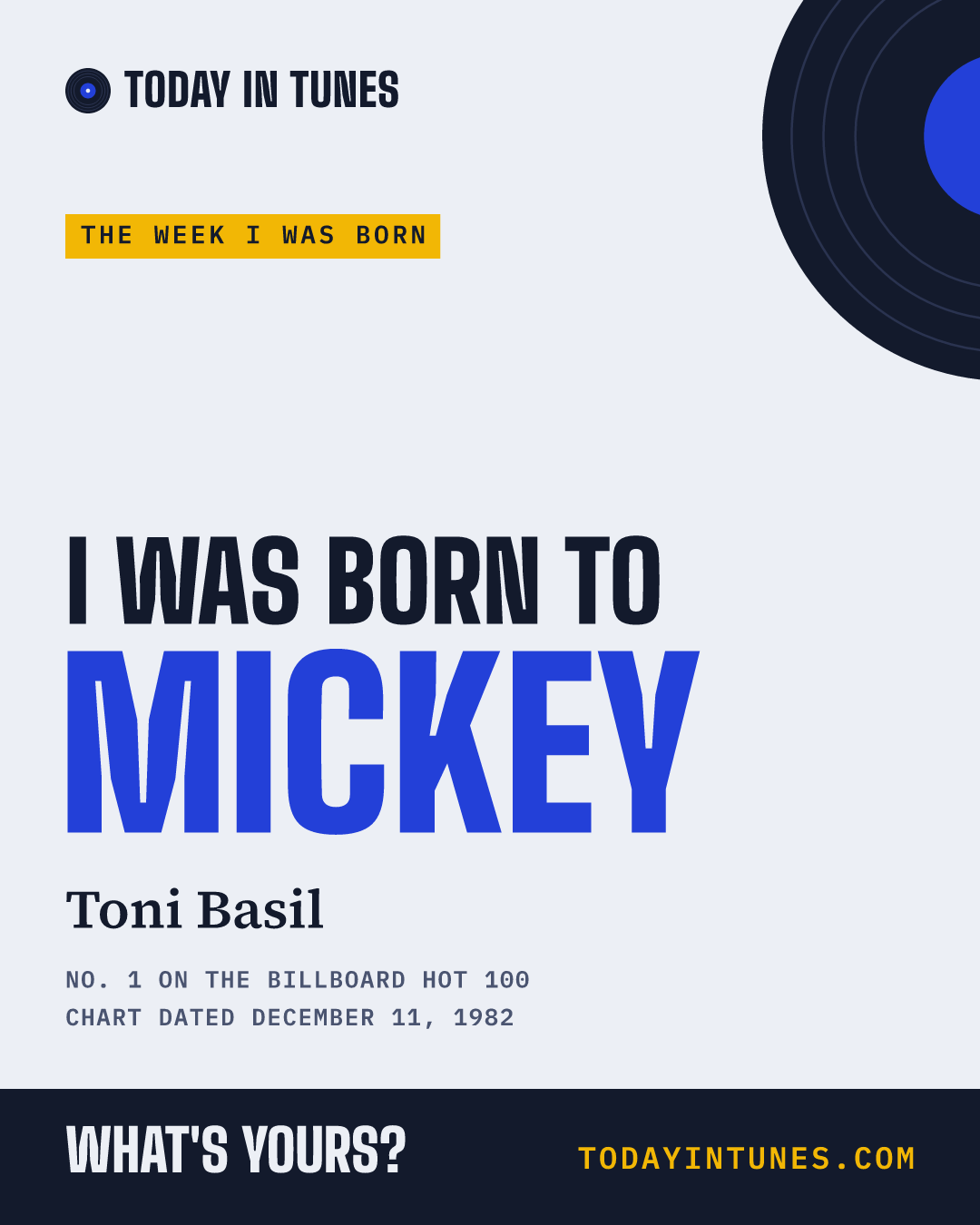 I was born to Mickey, by Toni Basil