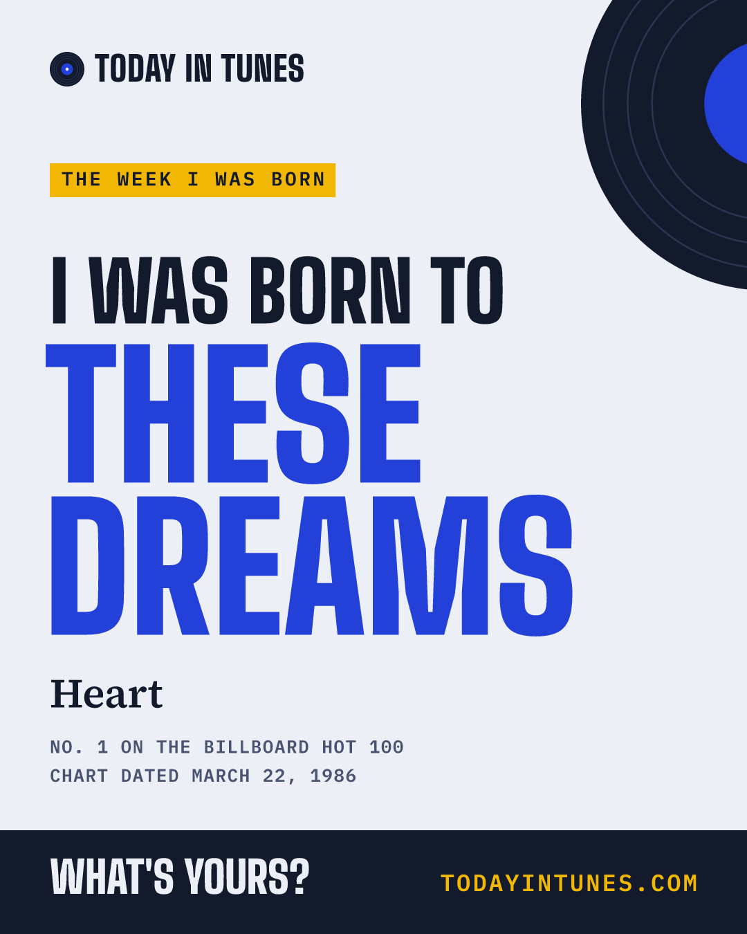 I was born to These Dreams, by Heart