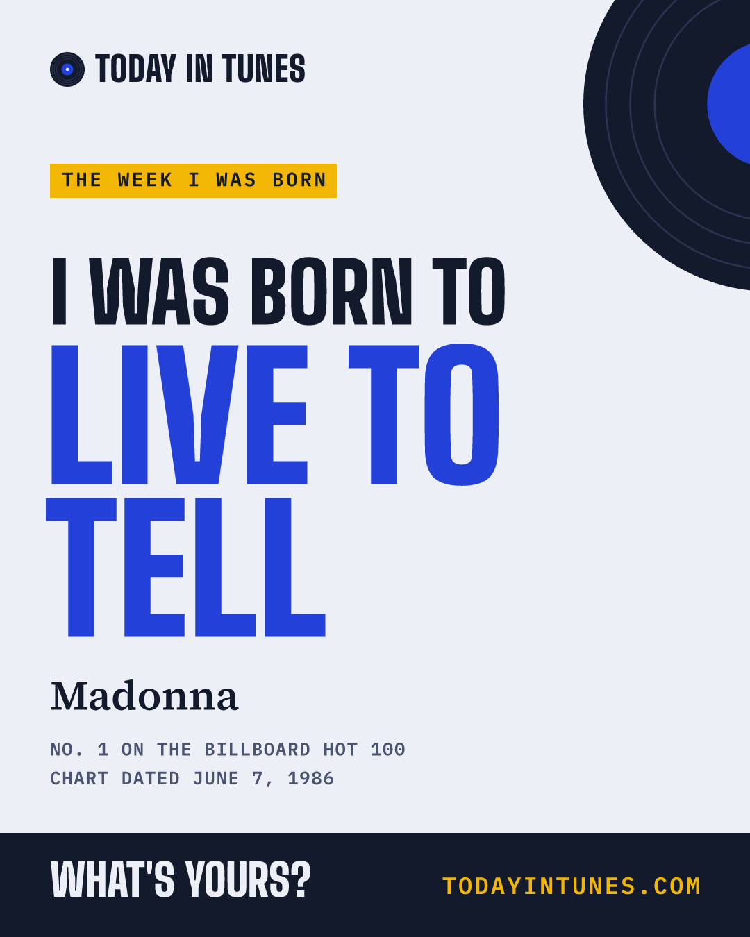 I was born to Live to Tell, by Madonna