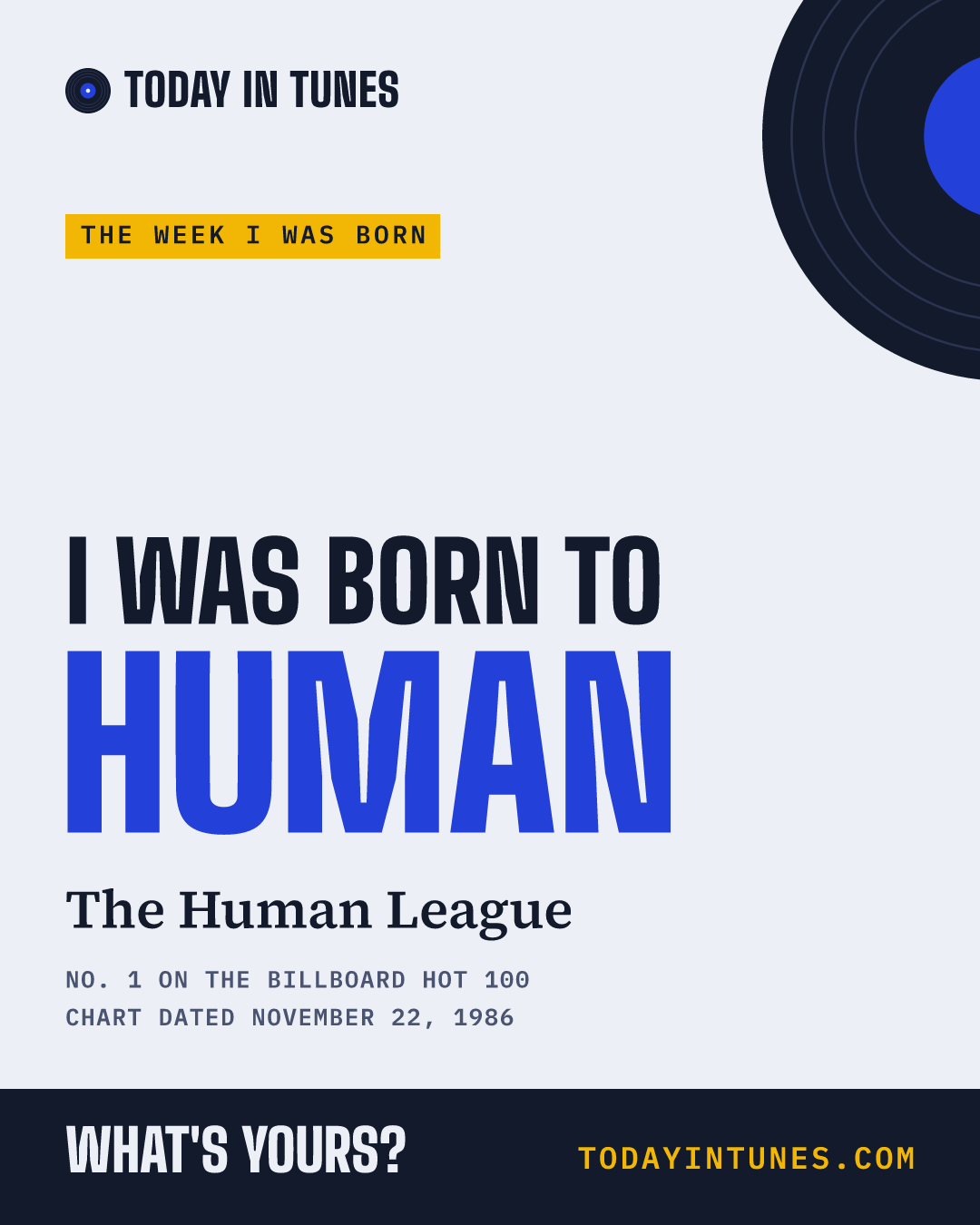 I was born to Human, by The Human League