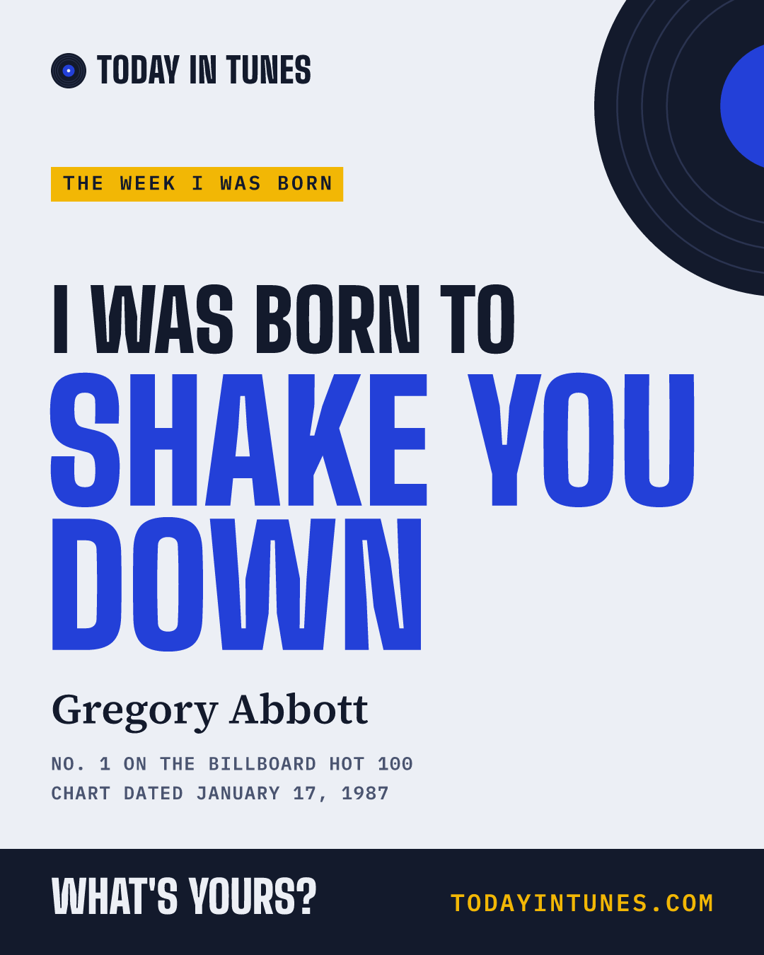 I was born to Shake You Down, by Gregory Abbott
