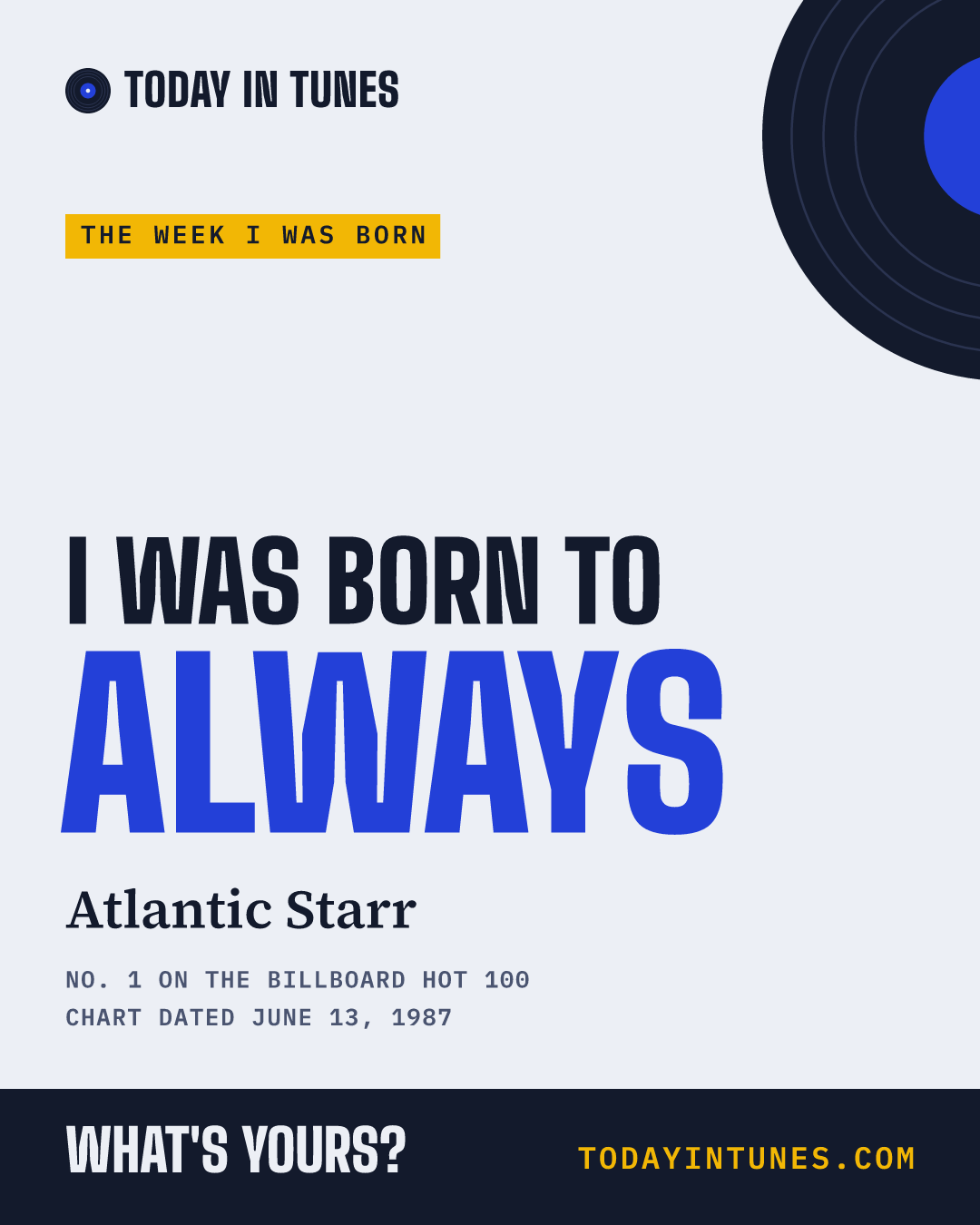 I was born to Always, by Atlantic Starr