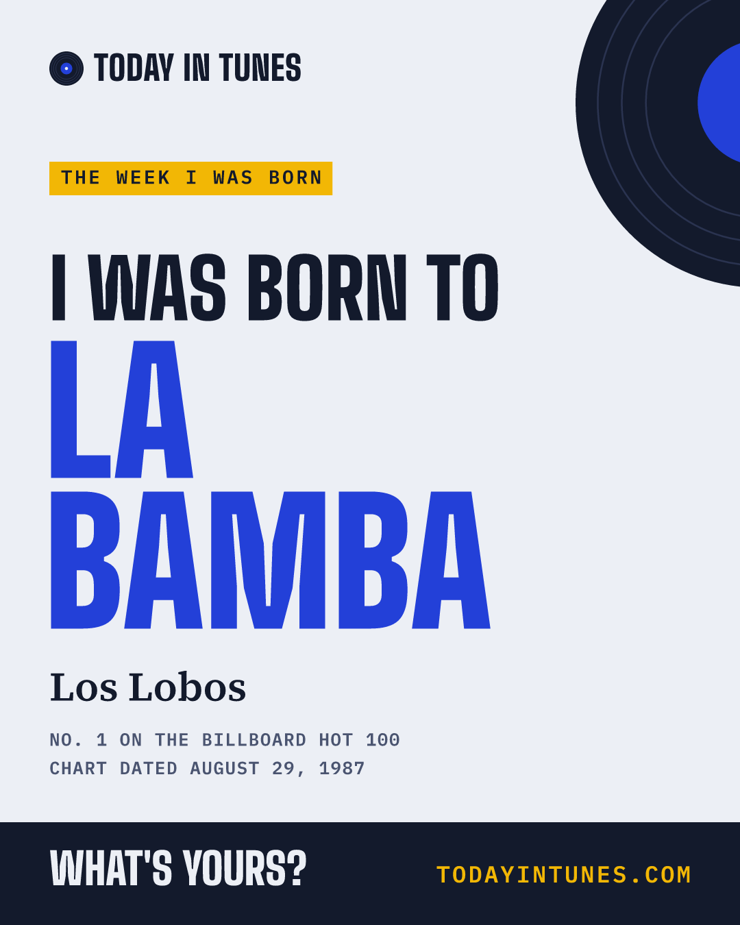 I was born to La Bamba, by Los Lobos
