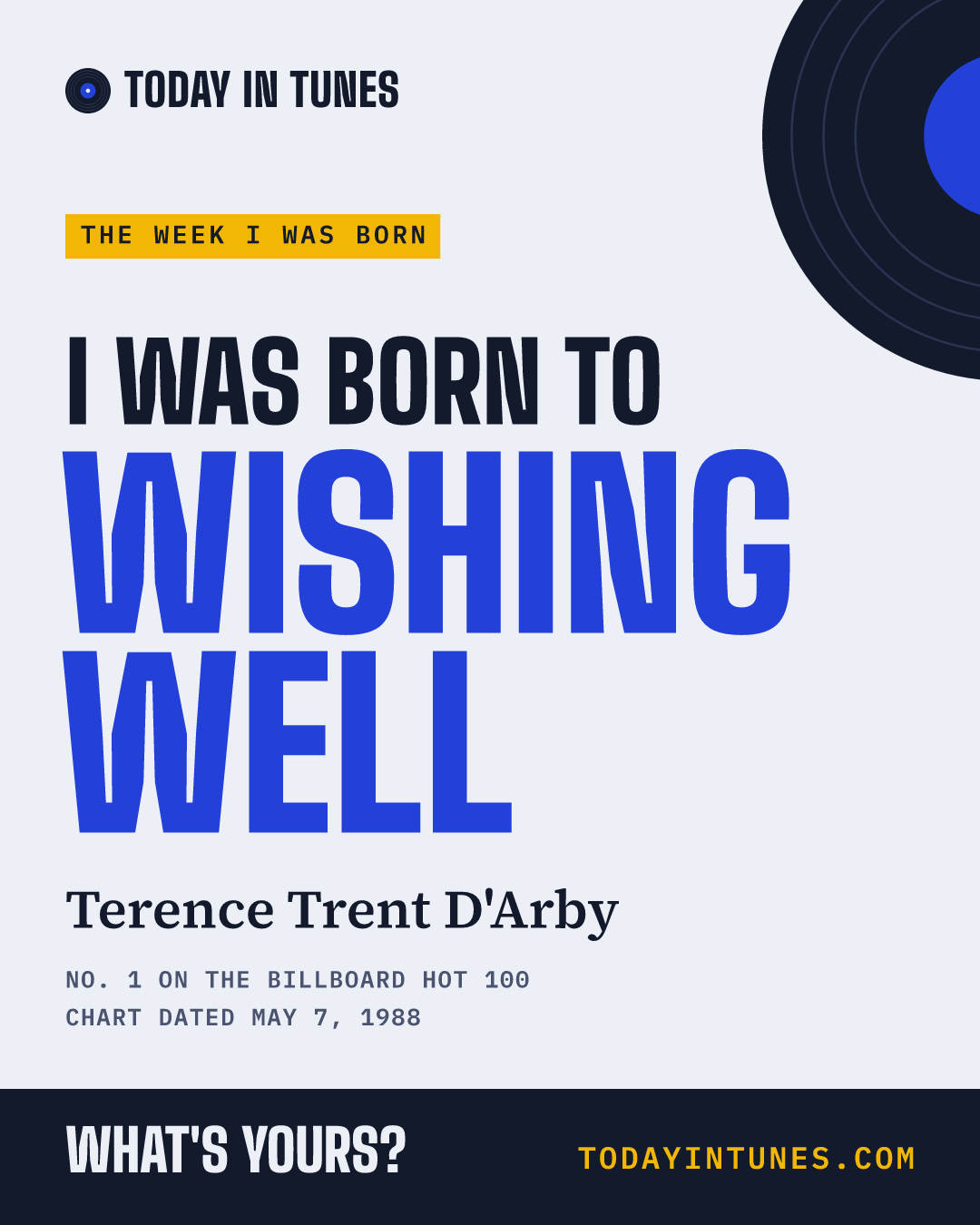 I was born to Wishing Well, by Terence Trent D'Arby