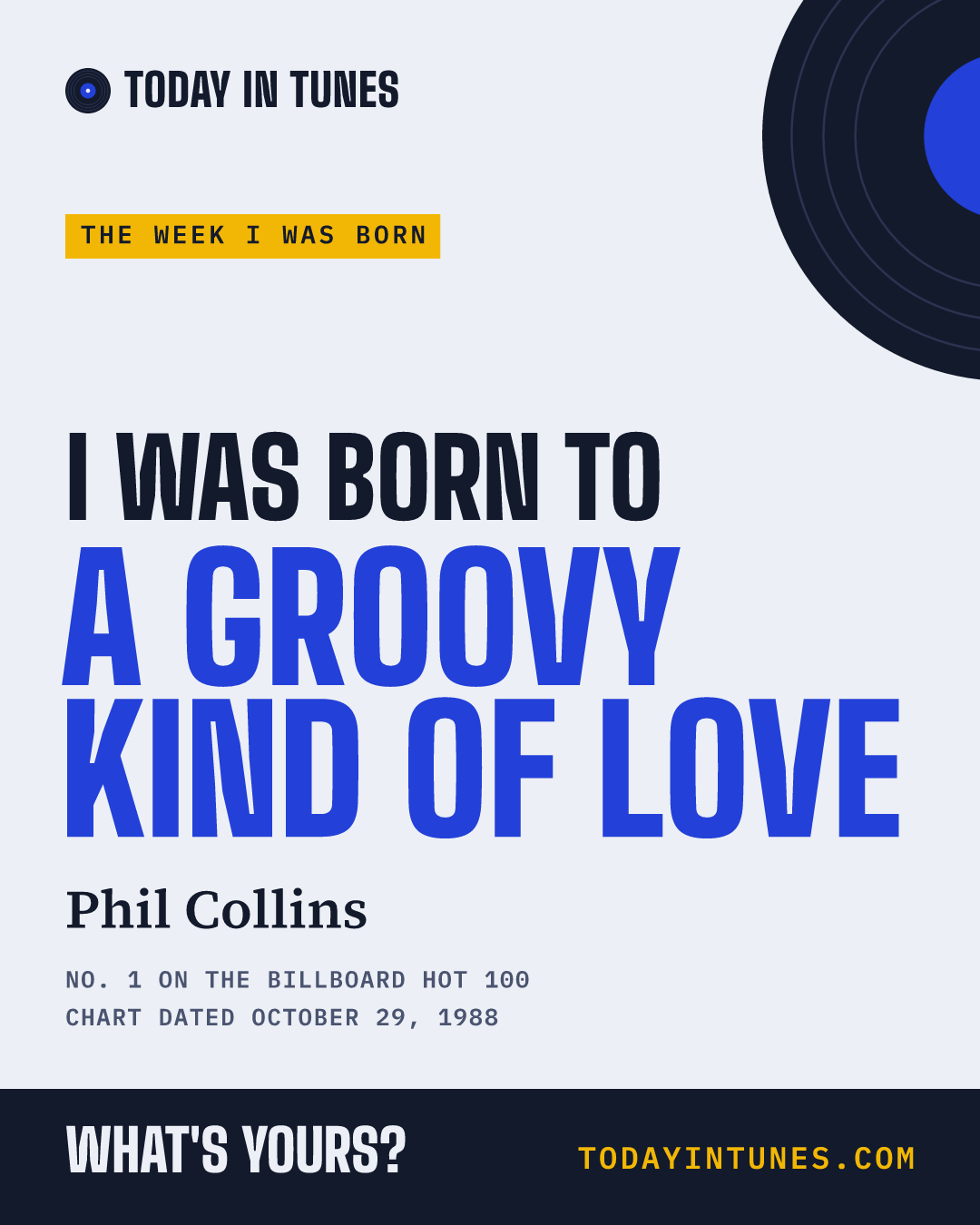 I was born to A Groovy Kind of Love, by Phil Collins