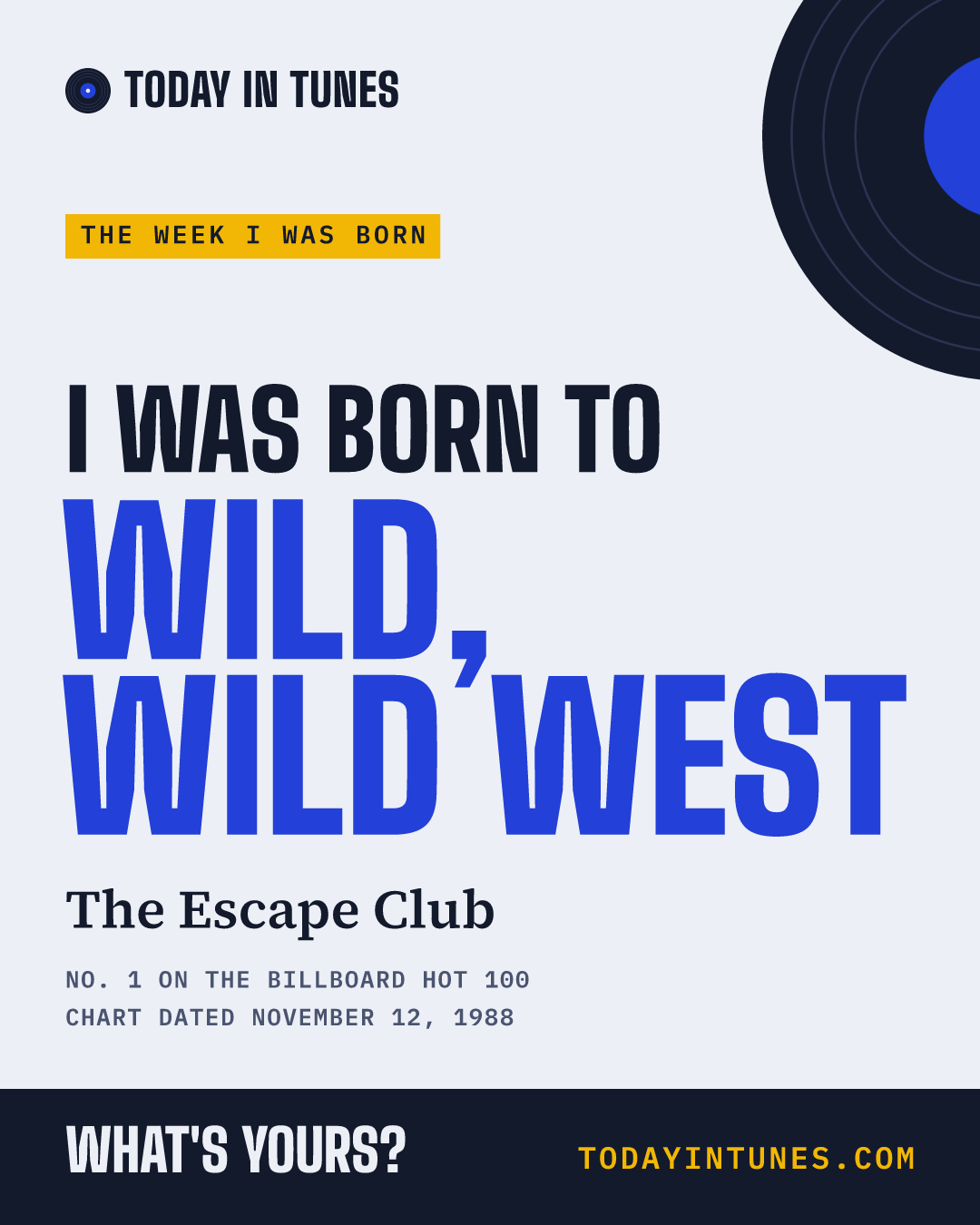 I was born to Wild, Wild West, by The Escape Club