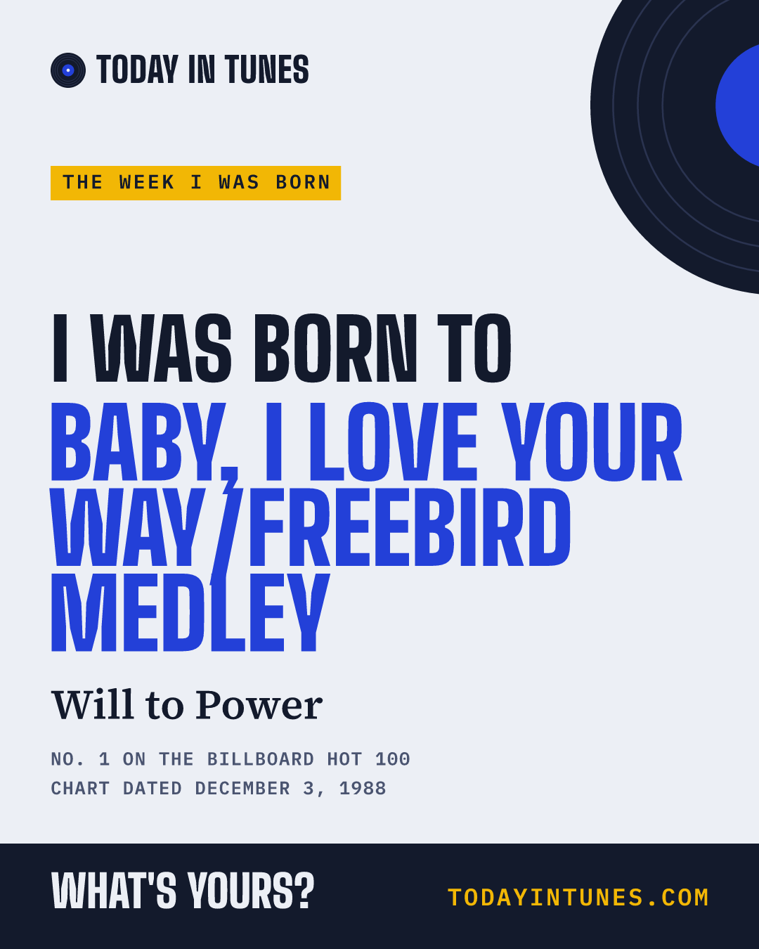 I was born to Baby, I Love Your Way/Freebird Medley, by Will to Power