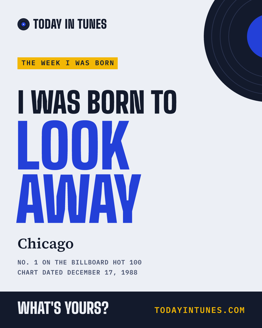 I was born to Look Away, by Chicago