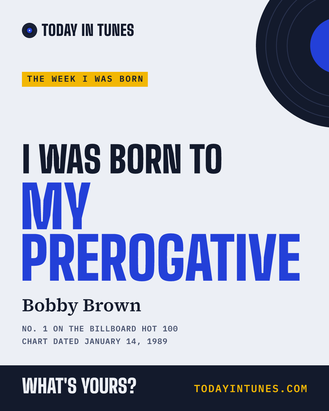 I was born to My Prerogative, by Bobby Brown