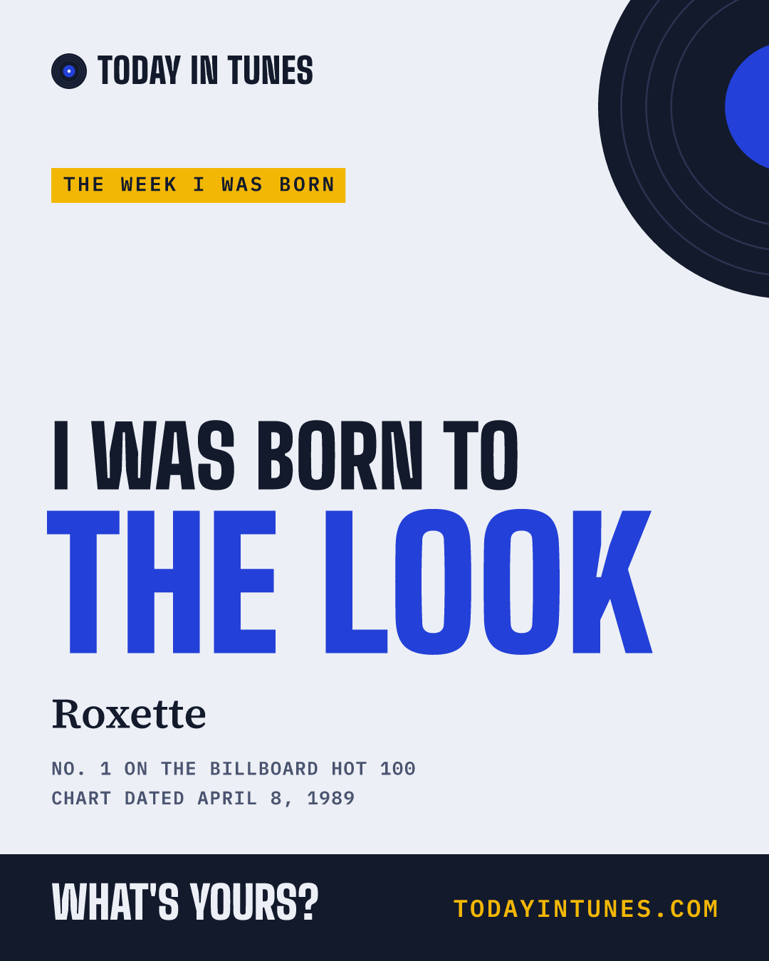 I was born to The Look, by Roxette