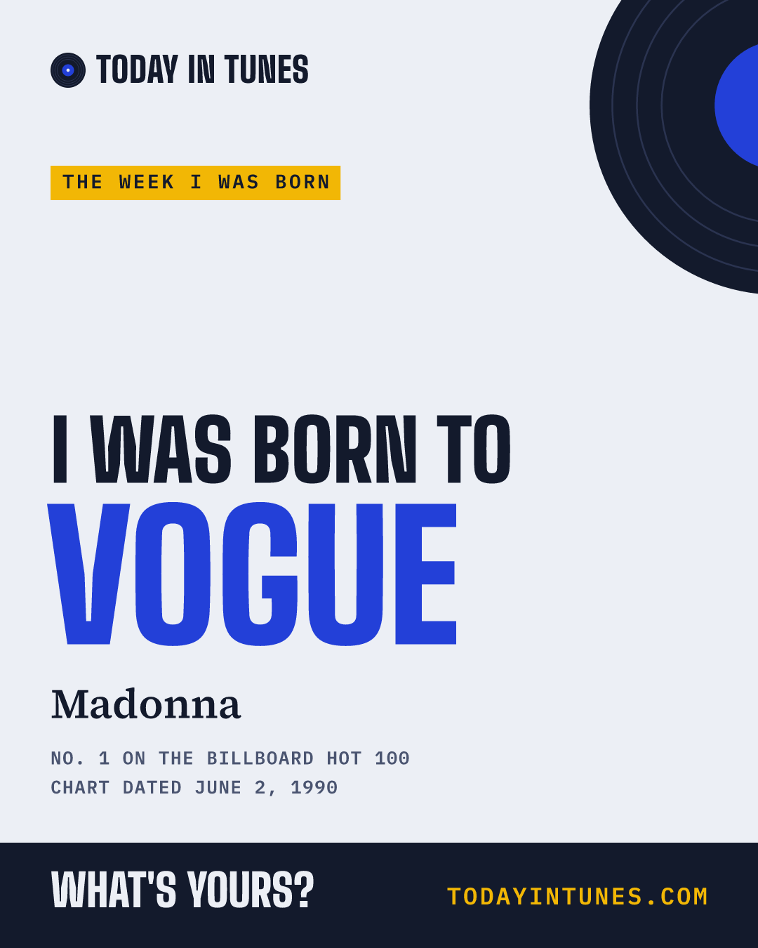 I was born to Vogue, by Madonna