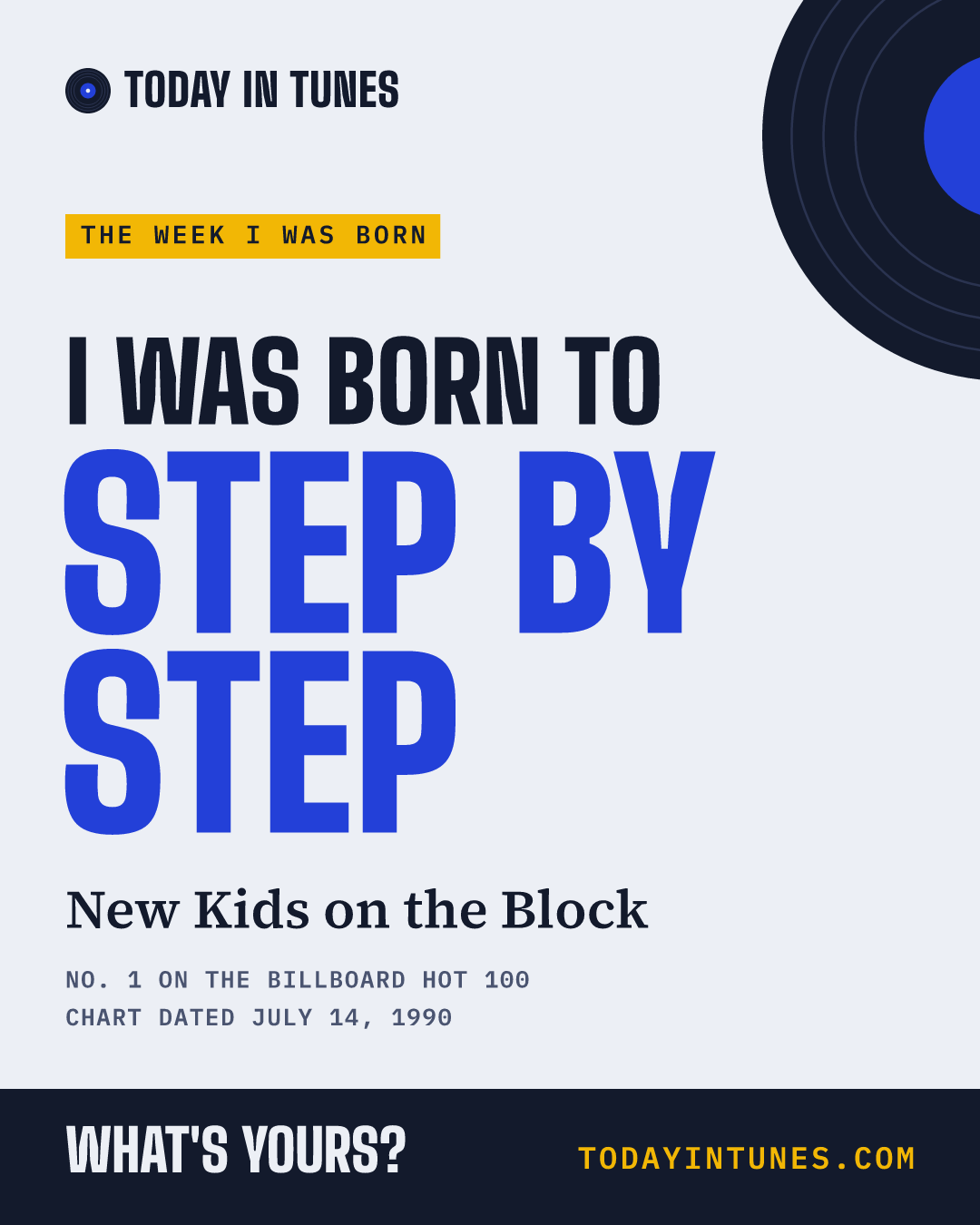 I was born to Step by Step, by New Kids on the Block