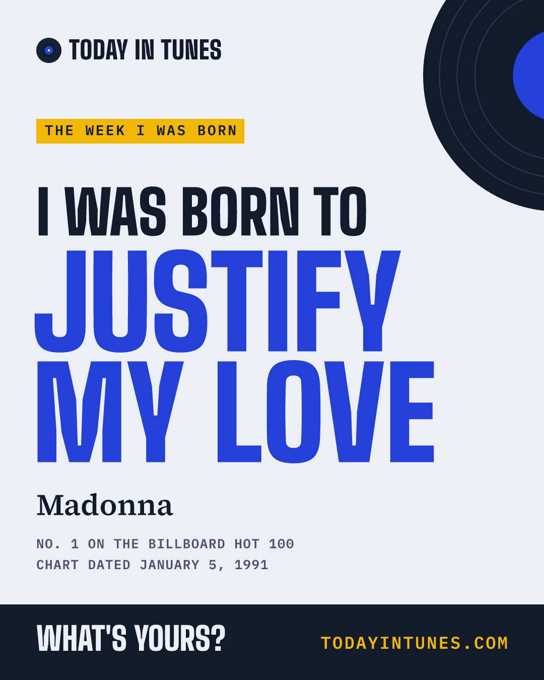 I was born to Justify My Love, by Madonna
