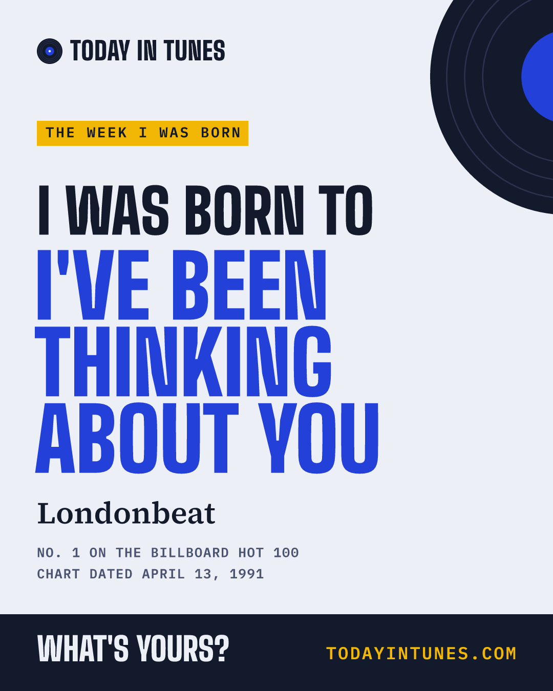 I was born to I've Been Thinking About You, by Londonbeat